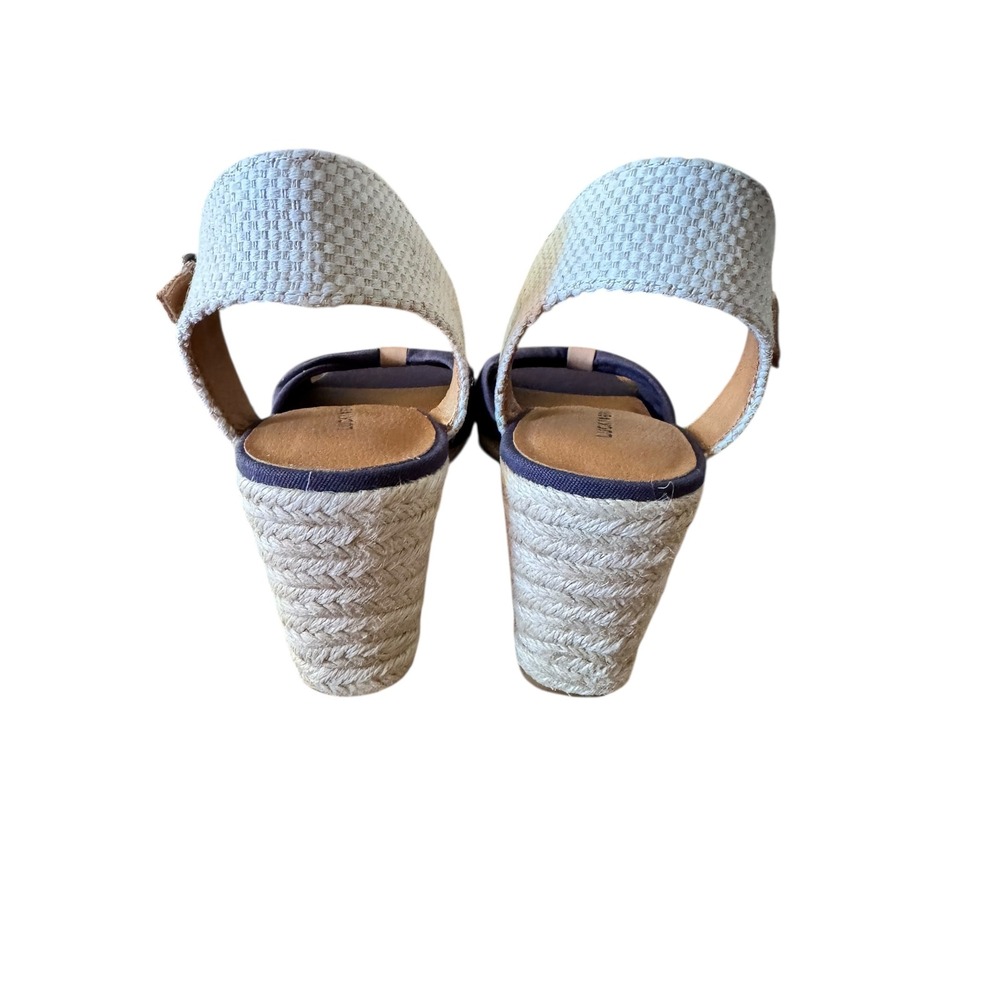 Lucky Brand Macrimay Women's Indigo Blue Canvas Espadrille Wedge Sandals 9.5 NWT - Picture 5 of 7
